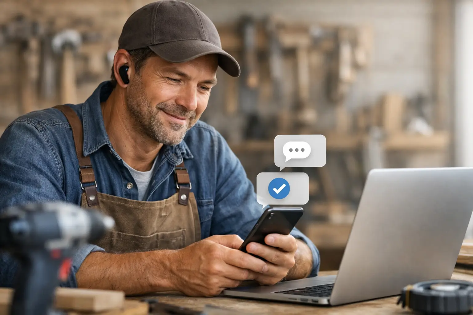 Réponse automatique messages clients artisan